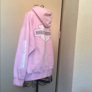 Harley Davidson pink pullover hoodie.